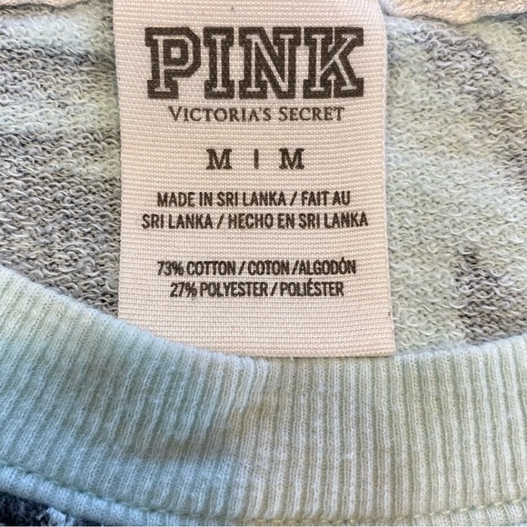 PINK Victoria’s Secret Long Sleeve Sweatshirt with Palm Trees and Dog Logo Sz M - Picture 5 of 9